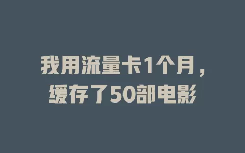 我用流量卡1个月，缓存了50部电影