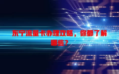 东宁流量卡办理攻略，你都了解哪些？