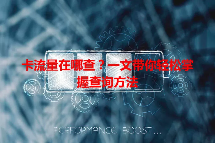 卡流量在哪查？一文带你轻松掌握查询方法