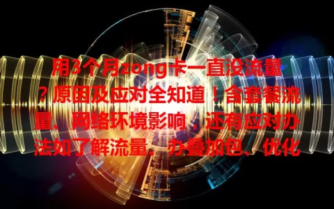 用3个月zong卡一直没流量？原因及应对全知道！含套餐流量、网络环境影响，还有应对办法如了解流量、办叠加包、优化网络习惯，让上网更顺畅