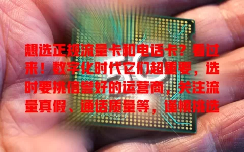 想选正规流量卡和电话卡？看过来！数字化时代它们超重要，选时要挑信誉好的运营商，关注流量真假、通话质量等，谨慎挑选才能畅享便捷通信，开启美好数字生活