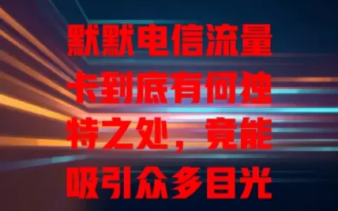 默默电信流量卡到底有何独特之处，竟能吸引众多目光？