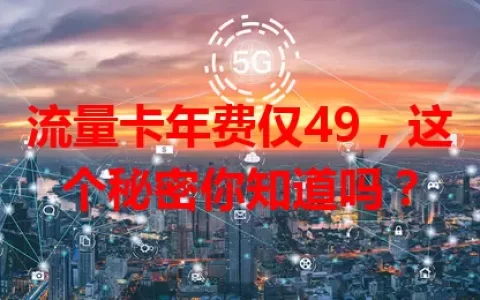 流量卡年费仅49，这个秘密你知道吗？
