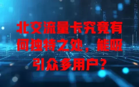 北交流量卡究竟有何独特之处，能吸引众多用户？