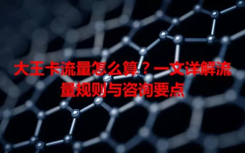 大王卡流量怎么算？一文详解流量规则与咨询要点