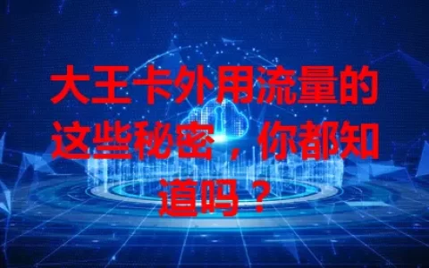 大王卡外用流量的这些秘密，你都知道吗？