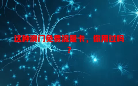 这种澳门免费流量卡，你用过吗？