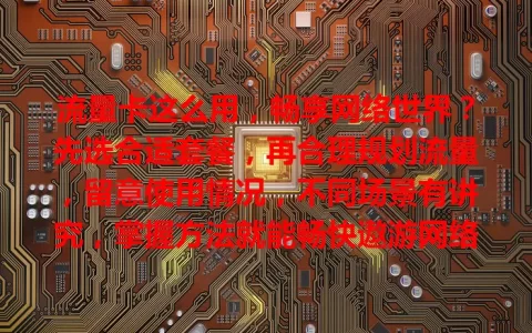 流量卡这么用，畅享网络世界？先选合适套餐，再合理规划流量，留意使用情况，不同场景有讲究，掌握方法就能畅快遨游网络！