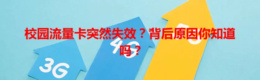 校园流量卡突然失效?背后原因你知道吗?