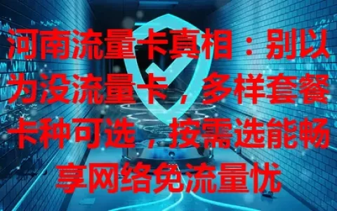 河南流量卡真相：别以为没流量卡，多样套餐卡种可选，按需选能畅享网络免流量忧