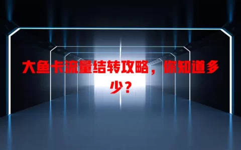 大鱼卡流量结转攻略，你知道多少？