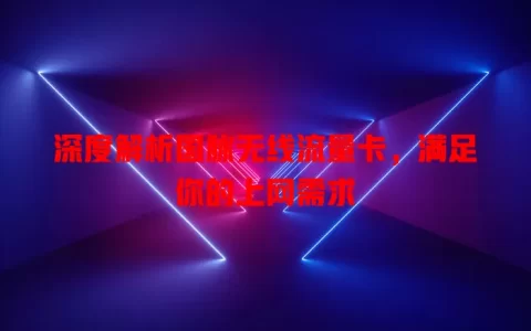 深度解析国脉无线流量卡，满足你的上网需求