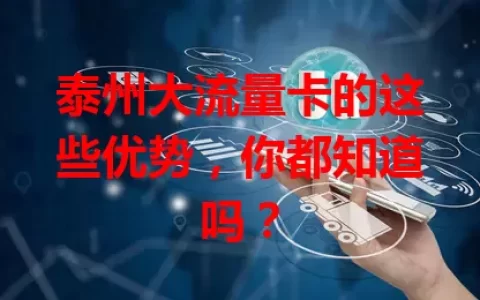 泰州大流量卡的这些优势，你都知道吗？