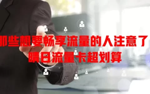 那些想要畅享流量的人注意了！晴日流量卡超划算