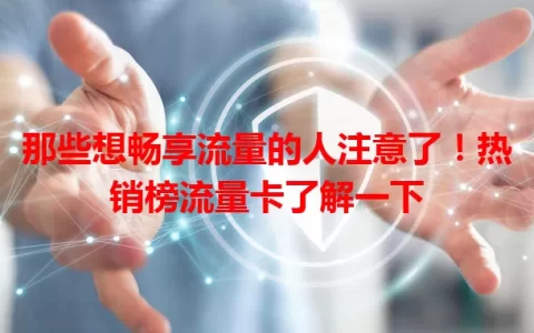 那些想畅享流量的人注意了！热销榜流量卡了解一下