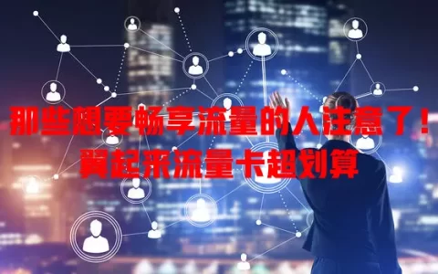 那些想要畅享流量的人注意了！翼起来流量卡超划算