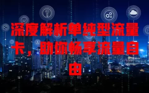 深度解析单纯型流量卡，助你畅享流量自由