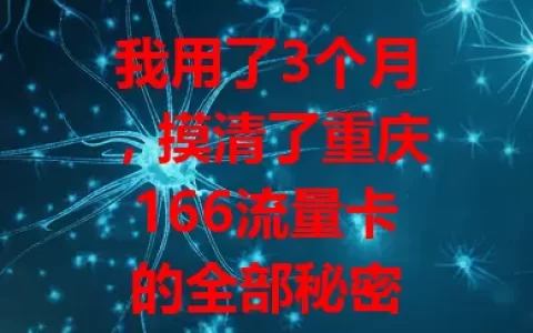 我用了3个月，摸清了重庆166流量卡的全部秘密