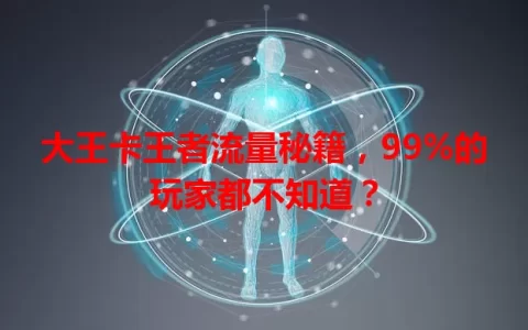 大王卡王者流量秘籍，99%的玩家都不知道？