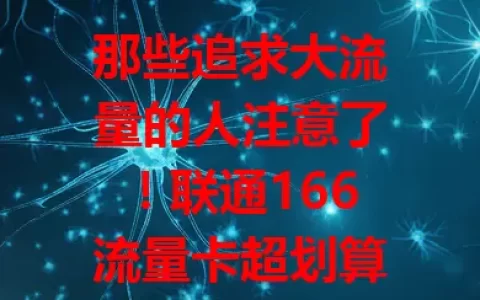 那些追求大流量的人注意了！联通166流量卡超划算