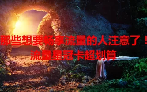 那些想要畅享流量的人注意了！流量星冠卡超划算