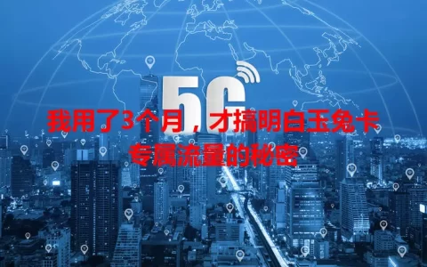 我用了3个月，才搞明白玉兔卡专属流量的秘密
