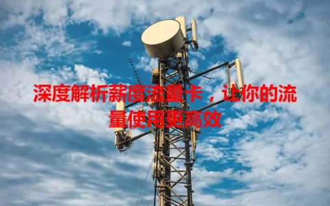 深度解析薪度流量卡，让你的流量使用更高效