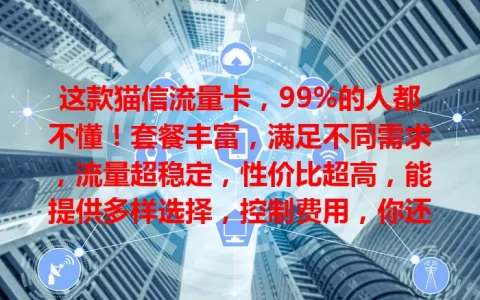 这款猫信流量卡，99%的人都不懂！套餐丰富，满足不同需求，流量超稳定，性价比超高，能提供多样选择，控制费用，你还不了解一下？