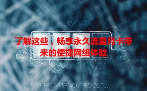了解这些，畅享永久流量月卡带来的便捷网络体验