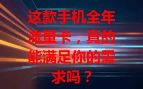 这款手机全年流量卡，真的能满足你的需求吗？