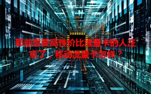那些想要高性价比流量卡的人注意了，移动流量卡怎样？