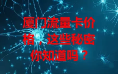 厦门流量卡价格，这些秘密你知道吗？