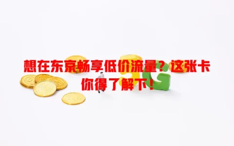 想在东京畅享低价流量？这张卡你得了解下！