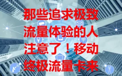 那些追求极致流量体验的人注意了！移动终极流量卡来袭