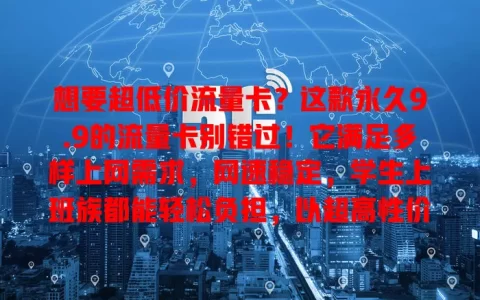 想要超低价流量卡？这款永久9.9的流量卡别错过！它满足多样上网需求，网速稳定，学生上班族都能轻松负担，以超高性价比带来前所未有的网络体验