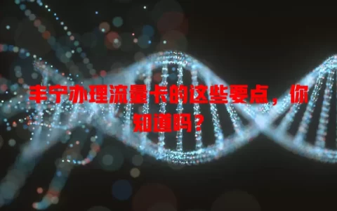 丰宁办理流量卡的这些要点，你知道吗？