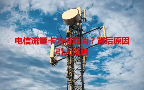 电信流量卡为何取消？背后原因引人深思