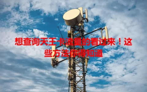 想查询天王卡流量的看过来！这些方法你得知道