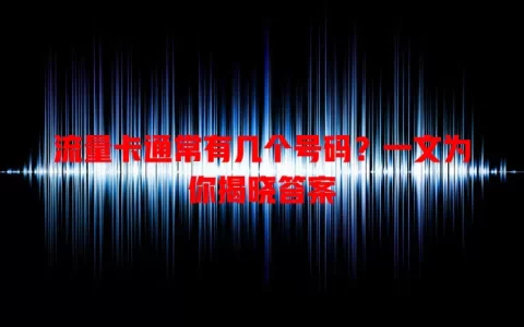 流量卡通常有几个号码？一文为你揭晓答案