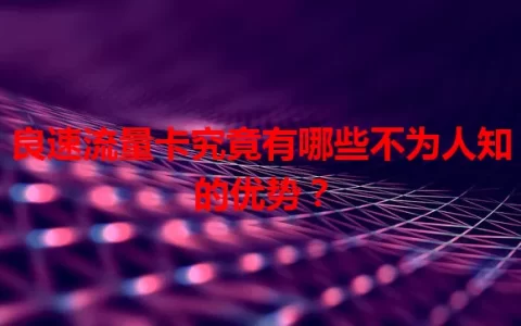 良速流量卡究竟有哪些不为人知的优势？