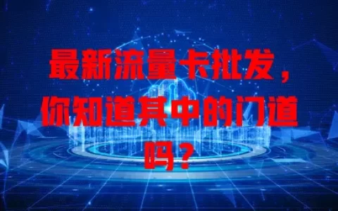 最新流量卡批发，你知道其中的门道吗？