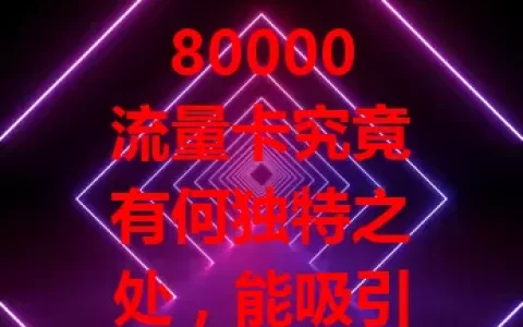 80000流量卡究竟有何独特之处，能吸引众多用户？