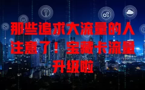 那些追求大流量的人注意了！宝藏卡流量升级啦