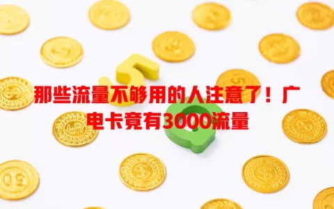 那些流量不够用的人注意了！广电卡竟有3000流量
