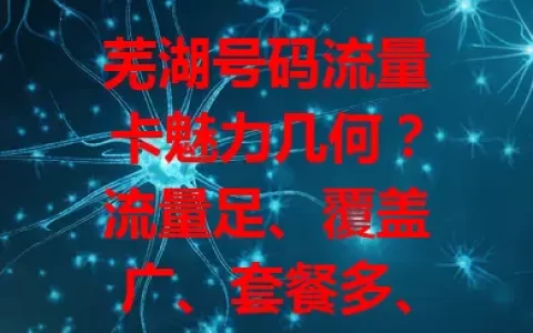 芜湖号码流量卡魅力几何？流量足、覆盖广、套餐多、办理简，选时留意要点，助你畅享精彩网络生活
