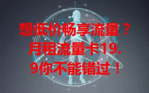 想低价畅享流量？月租流量卡19.9你不能错过！