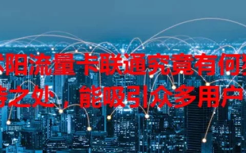 沭阳流量卡联通究竟有何独特之处，能吸引众多用户？