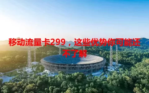 移动流量卡299，这些优势你可能还不了解