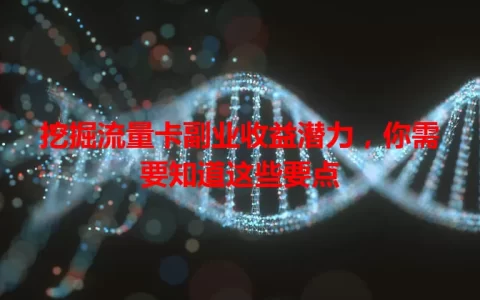 挖掘流量卡副业收益潜力，你需要知道这些要点