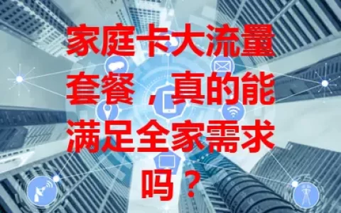 家庭卡大流量套餐，真的能满足全家需求吗？